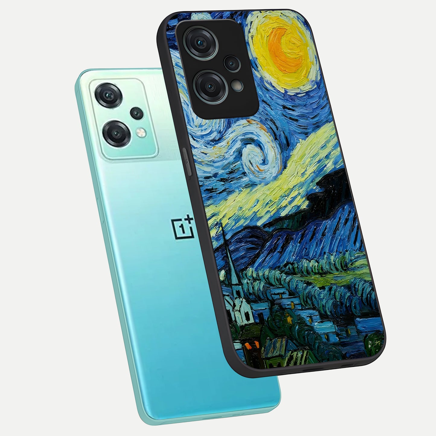  Inspired Van Gogh Art phone case For Oneplus Nord CE2 Lite showing premium glass back cover with detailed artwork