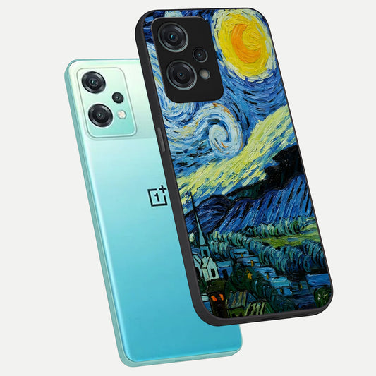  Inspired Van Gogh Art phone case For Oneplus Nord CE2 Lite showing premium glass back cover with detailed artwork