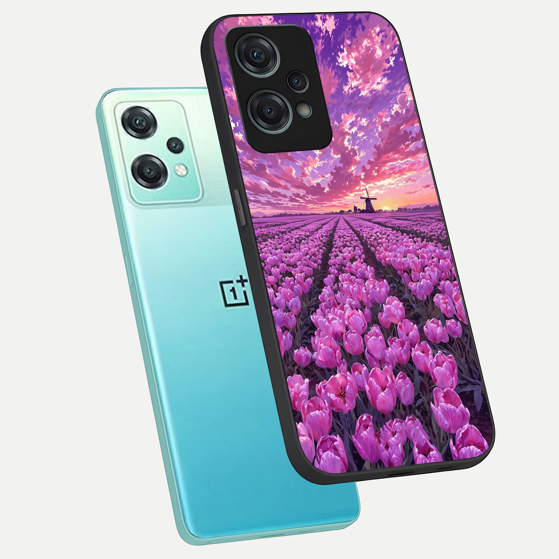  Lavender Dream Skies phone case For Oneplus Nord CE2 Lite showing premium glass back cover with detailed artwork