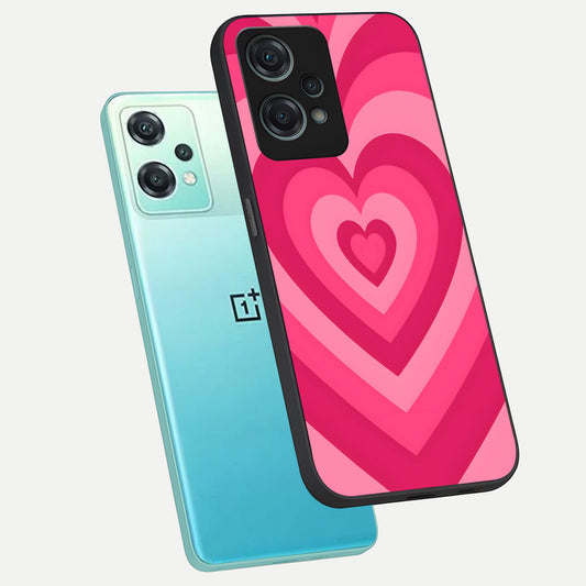  Layered Love Hearts phone case For Oneplus Nord CE2 Lite showing premium glass back cover with detailed artwork
