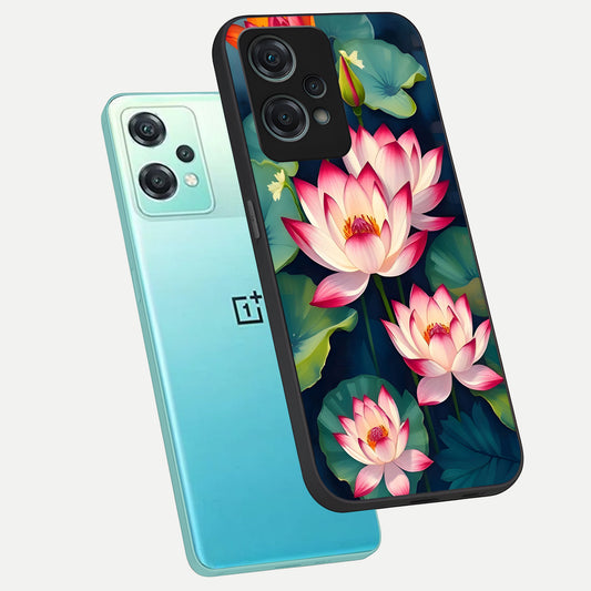  Lotus Dream Serenity phone case For Oneplus Nord CE2 Lite showing premium glass back cover with detailed artwork