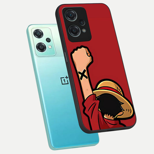  Luffy X Spirit phone case For Oneplus Nord CE2 Lite showing premium glass back cover with detailed artwork