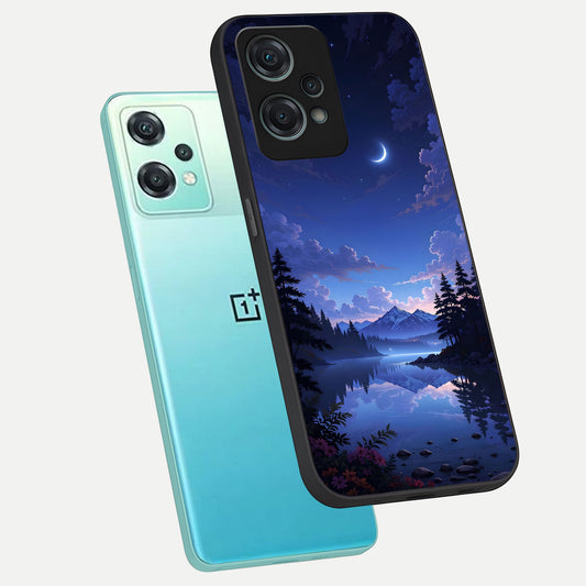  Midnight Lake Peace phone case For Oneplus Nord CE2 Lite showing premium glass back cover with detailed artwork