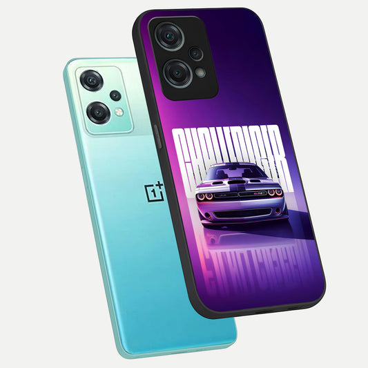  Midnight Muscle Ride phone case For Oneplus Nord CE2 Lite showing premium glass back cover with detailed artwork