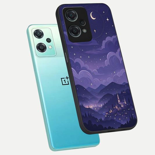  Minimal Night View phone case For Oneplus Nord CE2 Lite showing premium glass back cover with detailed artwork