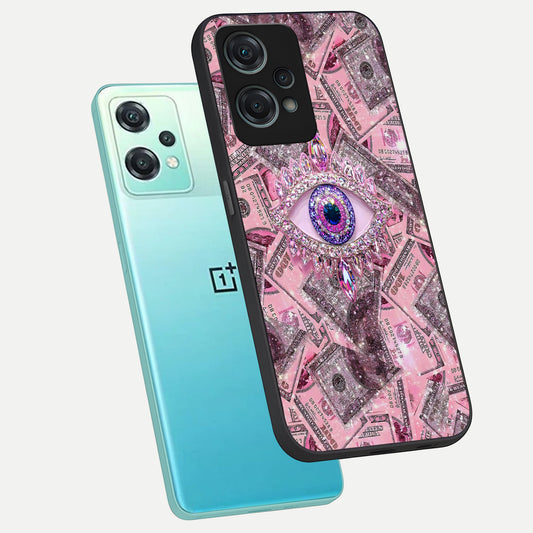  Money Eye Luxe phone case For Oneplus Nord CE2 Lite showing premium glass back cover with detailed artwork