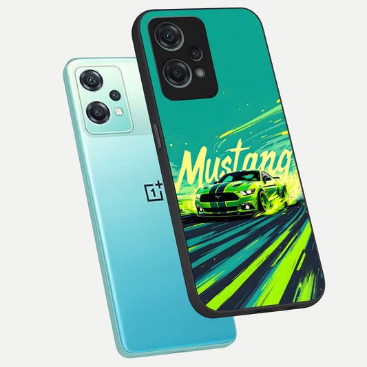  Mustang Bang phone case For Oneplus Nord CE2 Lite showing premium glass back cover with detailed artwork