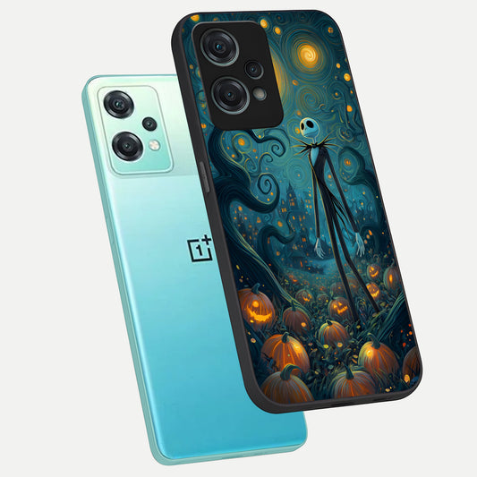  Pumpkin Moonlight Tale phone case For Oneplus Nord CE2 Lite showing premium glass back cover with detailed artwork