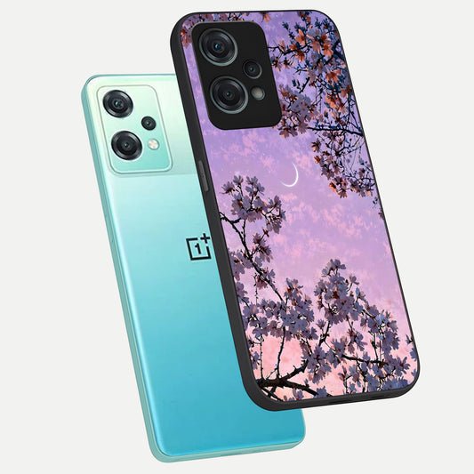  Purple Serenity Moon phone case For Oneplus Nord CE2 Lite showing premium glass back cover with detailed artwork