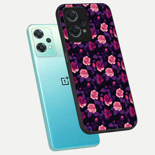 Rose Garden Twilight phone case For Oneplus Nord CE2 Lite showing premium glass back cover with detailed artwork