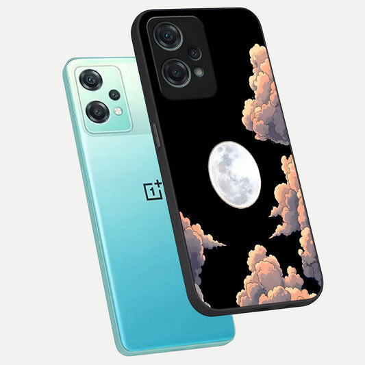  Shade Cloud Moon phone case For Oneplus Nord CE2 Lite showing premium glass back cover with detailed artwork