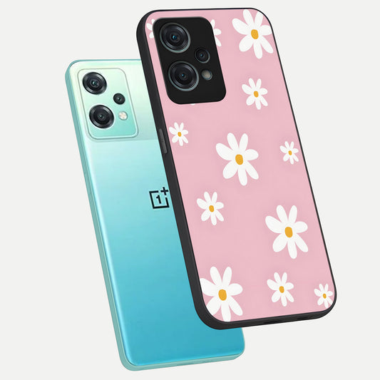  Soft Daisy Bliss phone case For Oneplus Nord CE2 Lite showing premium glass back cover with detailed artwork