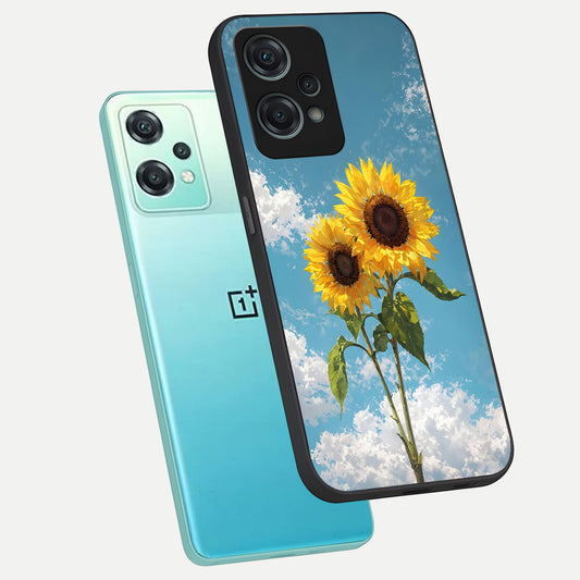  Sunlit Daisy Glow phone case For Oneplus Nord CE2 Lite showing premium glass back cover with detailed artwork