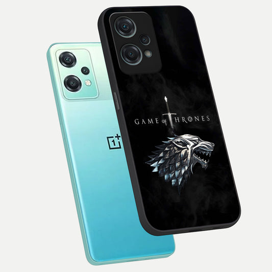  Throne Wolf Legacy phone case For Oneplus Nord CE2 Lite showing premium glass back cover with detailed artwork