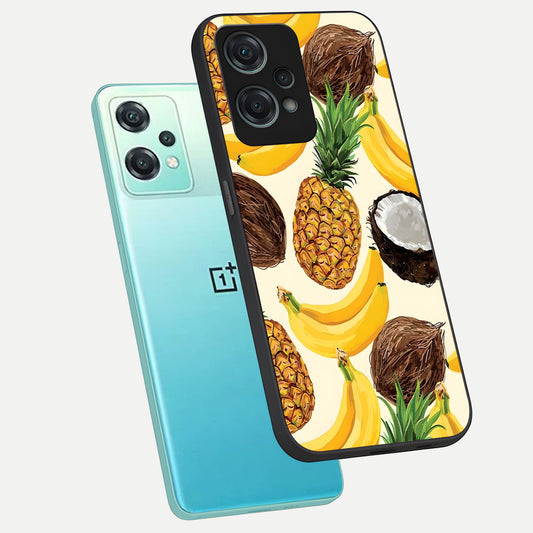  Tropical Fruit Mood phone case For Oneplus Nord CE2 Lite showing premium glass back cover with detailed artwork