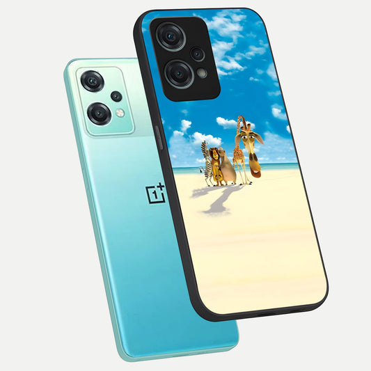  Tropical Fun Squad phone case For Oneplus Nord CE2 Lite showing premium glass back cover with detailed artwork