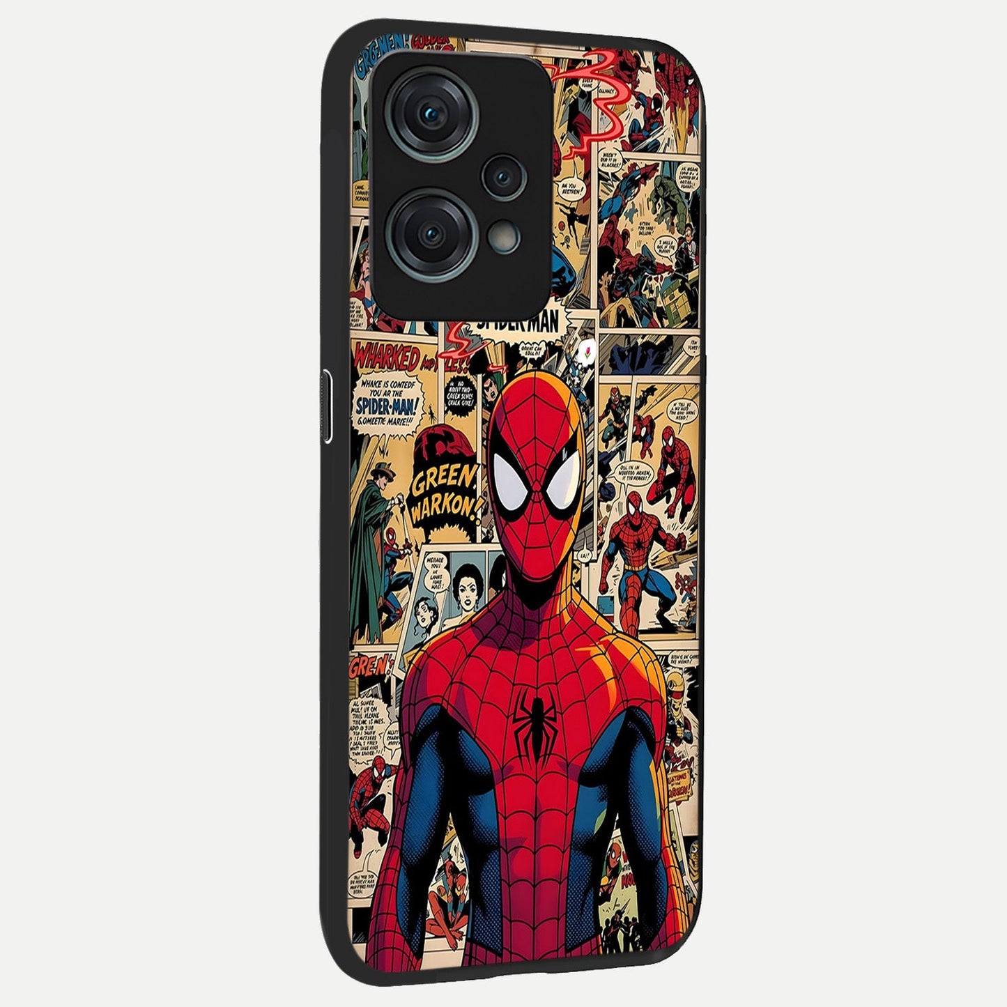  Aesthetic Spider back cover For Oneplus Nord CE2 Lite slim fit glass case with vibrant aesthetic design
