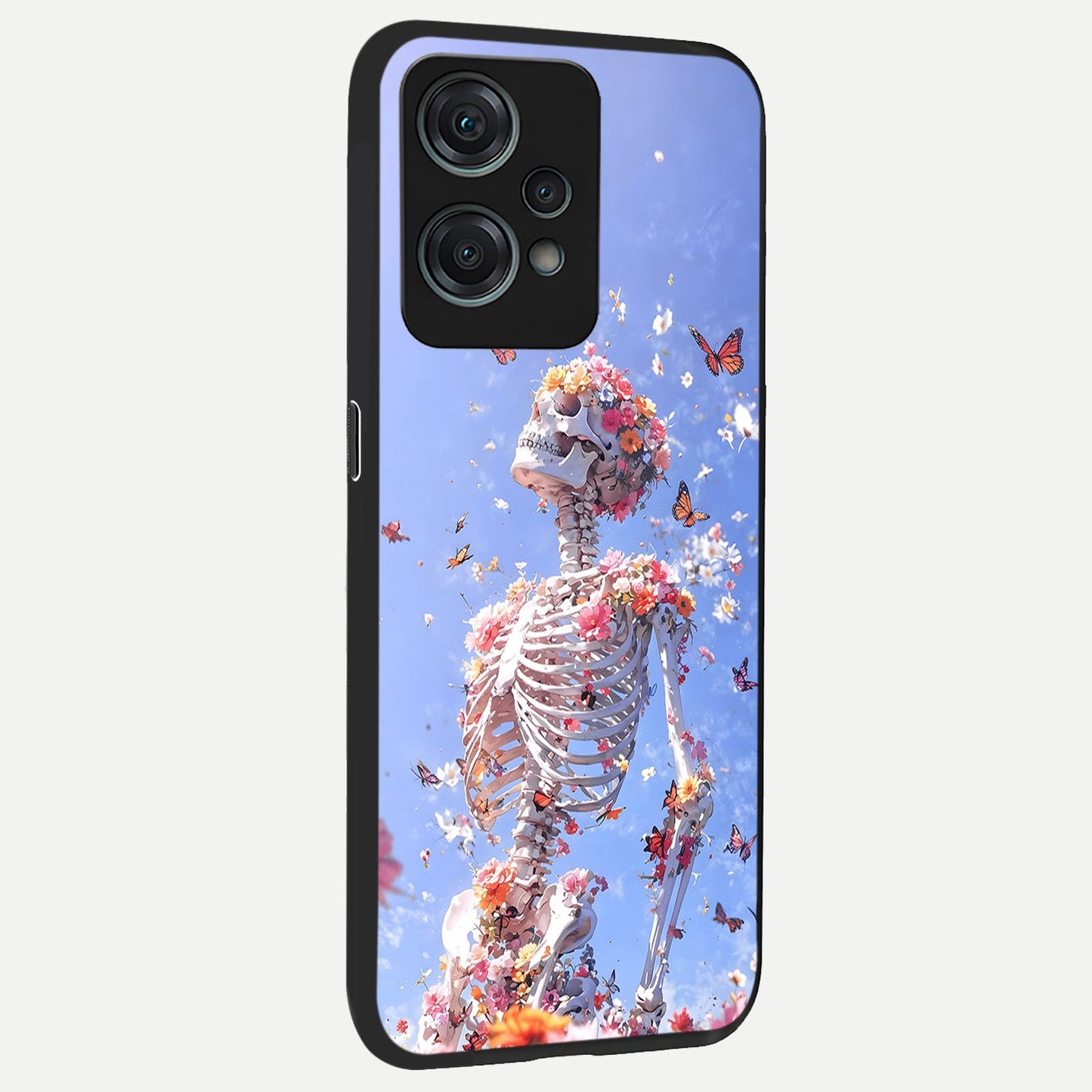  Bloom Beyond Bones back cover For Oneplus Nord CE2 Lite slim fit glass case with vibrant aesthetic design