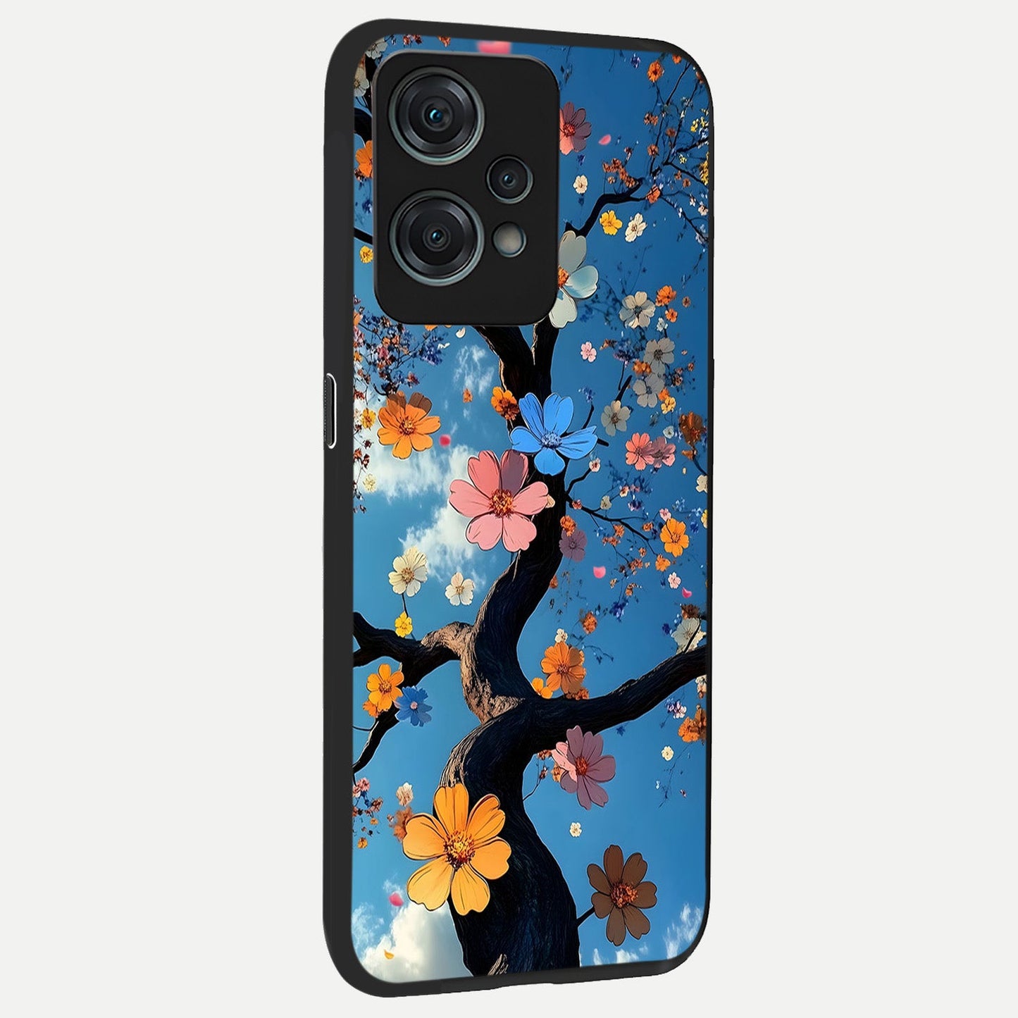  Blossom Dream Sky back cover For Oneplus Nord CE2 Lite slim fit glass case with vibrant aesthetic design