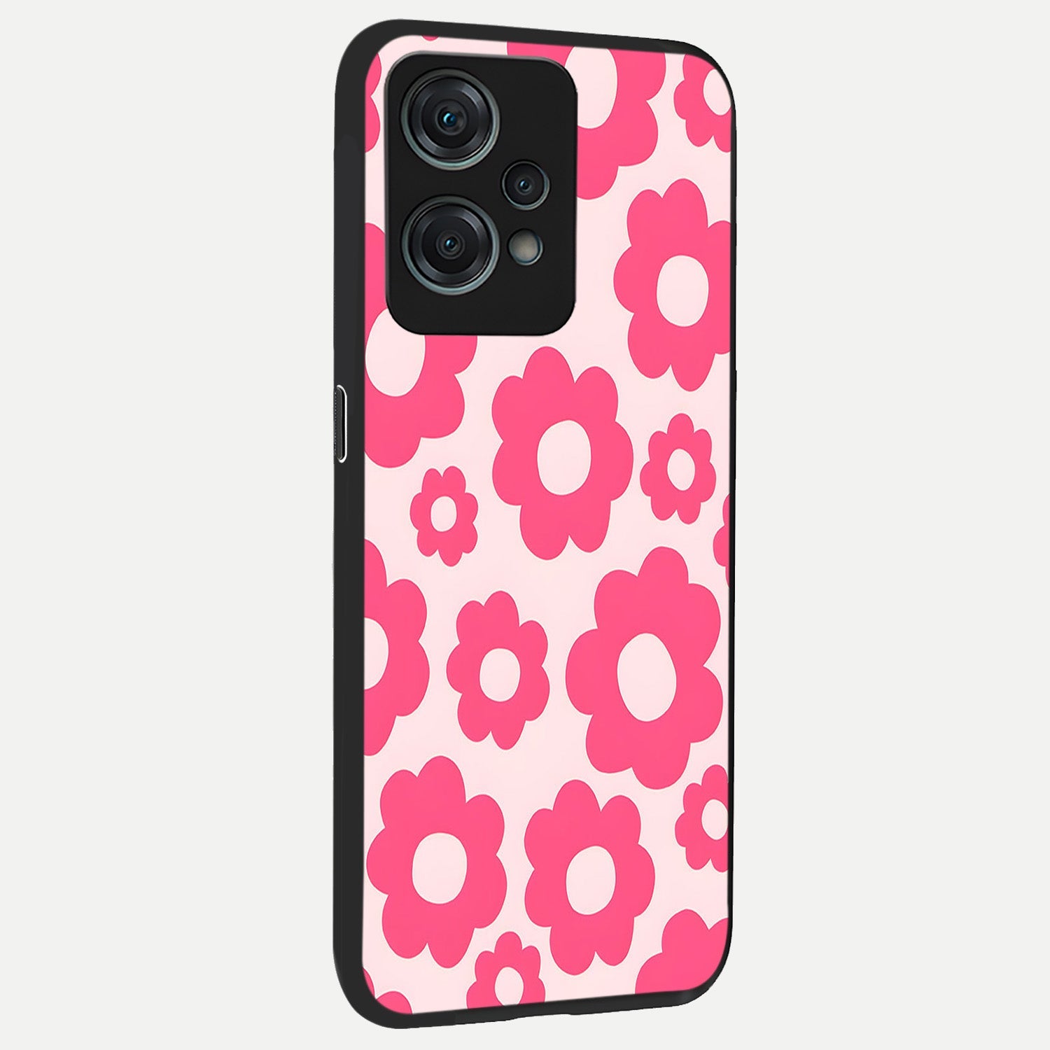  Blush Flower Pop back cover For Oneplus Nord CE2 Lite slim fit glass case with vibrant aesthetic design
