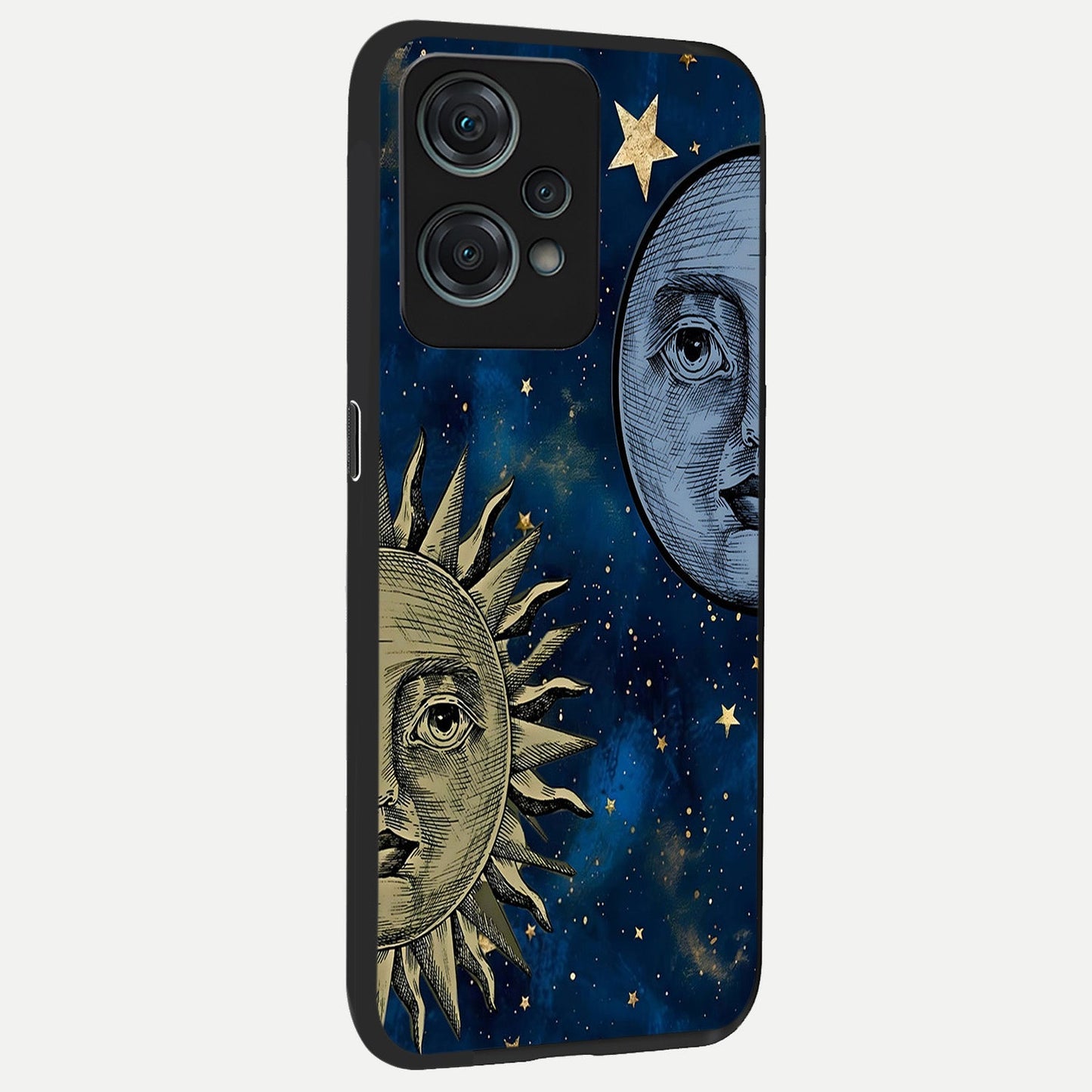  Celestial Moon With Sun back cover For Oneplus Nord CE2 Lite slim fit glass case with vibrant aesthetic design