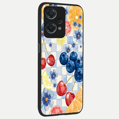  Citrus Bloom Joy back cover For Oneplus Nord CE2 Lite slim fit glass case with vibrant aesthetic design