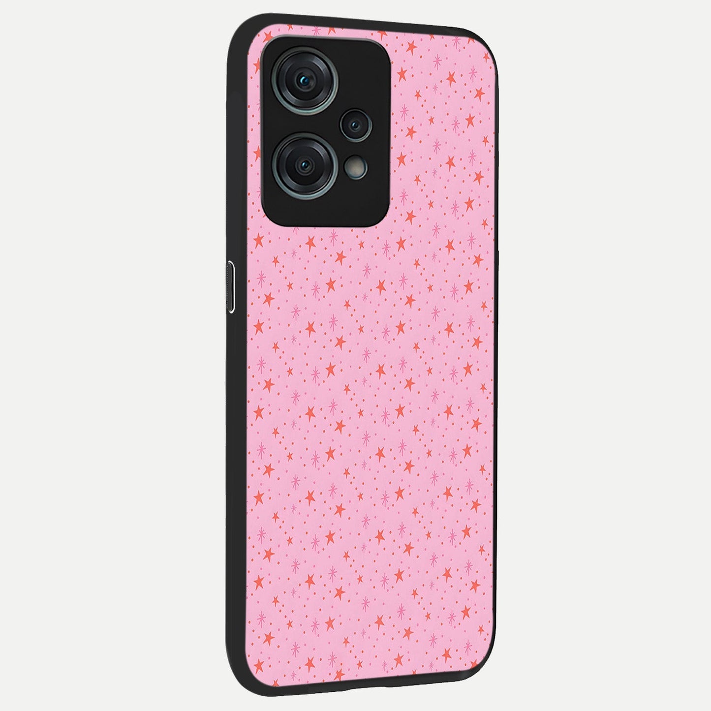  Cosmic Pink Sparkle back cover For Oneplus Nord CE2 Lite slim fit glass case with vibrant aesthetic design