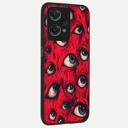  Crimson Watch Eyes back cover For Oneplus Nord CE2 Lite slim fit glass case with vibrant aesthetic design