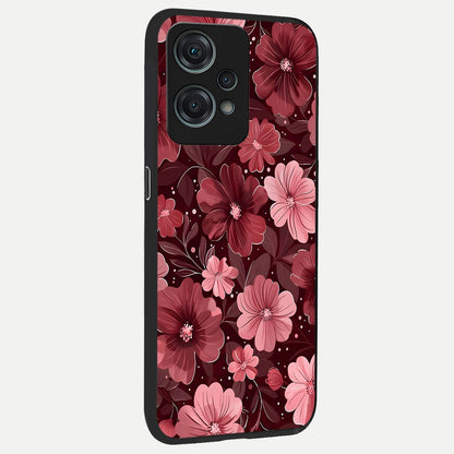  Flower Blush Bloom back cover For Oneplus Nord CE2 Lite slim fit glass case with vibrant aesthetic design
