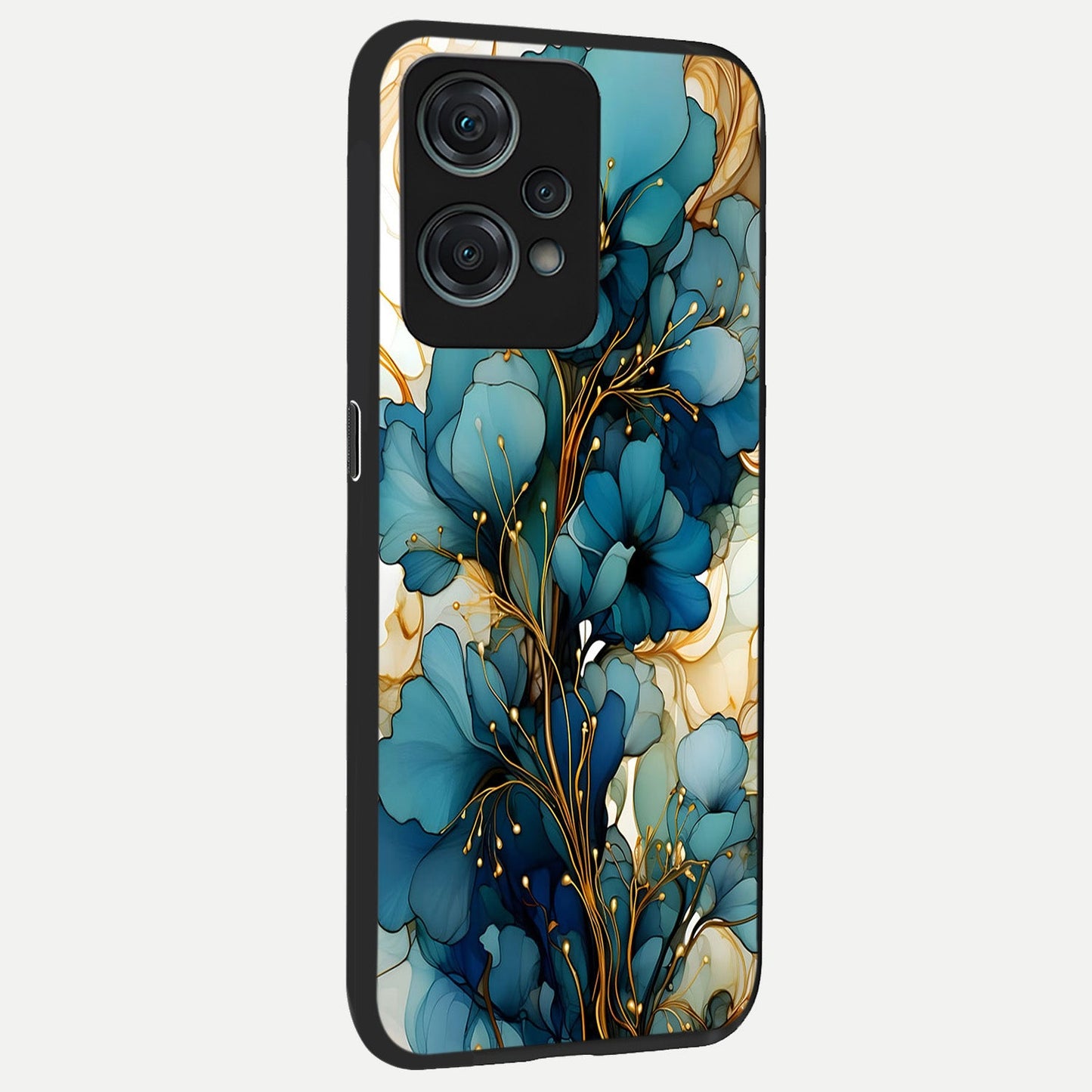  Golden Bloom Symphony back cover For Oneplus Nord CE2 Lite slim fit glass case with vibrant aesthetic design