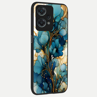  Golden Bloom Symphony back cover For Oneplus Nord CE2 Lite slim fit glass case with vibrant aesthetic design