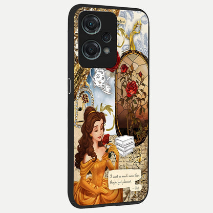  Golden Dream Belle back cover For Oneplus Nord CE2 Lite slim fit glass case with vibrant aesthetic design