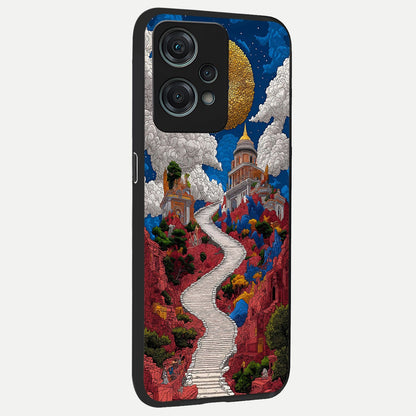  Heavenly Moon Path back cover For Oneplus Nord CE2 Lite slim fit glass case with vibrant aesthetic design