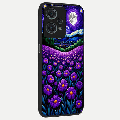  Lavender Moon Field back cover For Oneplus Nord CE2 Lite slim fit glass case with vibrant aesthetic design