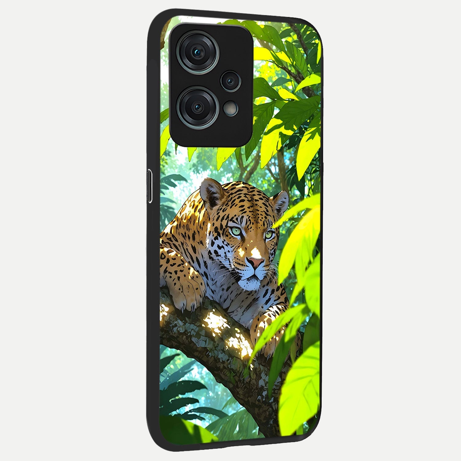  Leopard in Jungle back cover For Oneplus Nord CE2 Lite slim fit glass case with vibrant aesthetic design