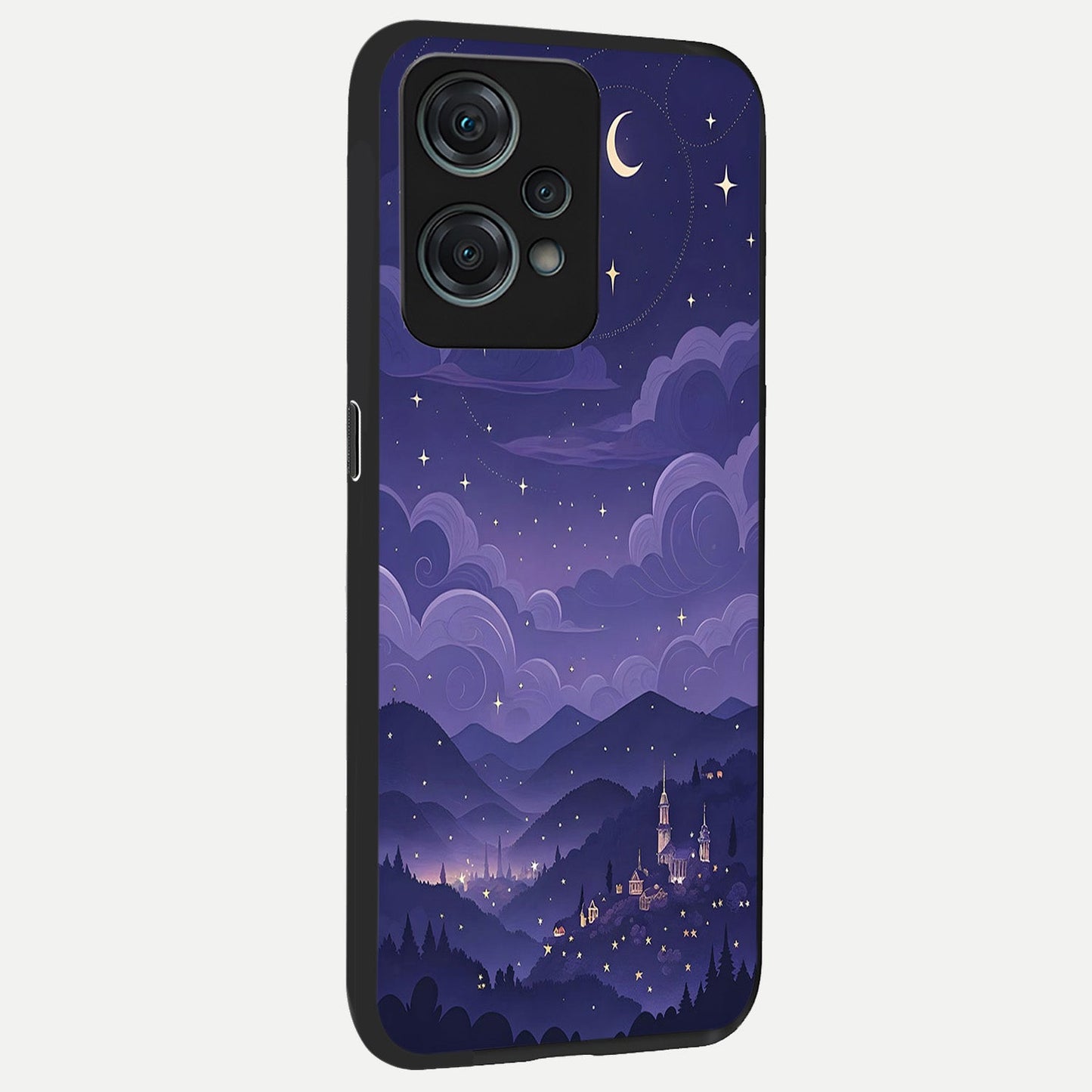  Minimal Night View back cover For Oneplus Nord CE2 Lite slim fit glass case with vibrant aesthetic design