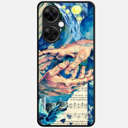  Aesthetic Divider Glass Case For Oneplus Nord CE3 Lite back cover – full design glossy printed glass finish