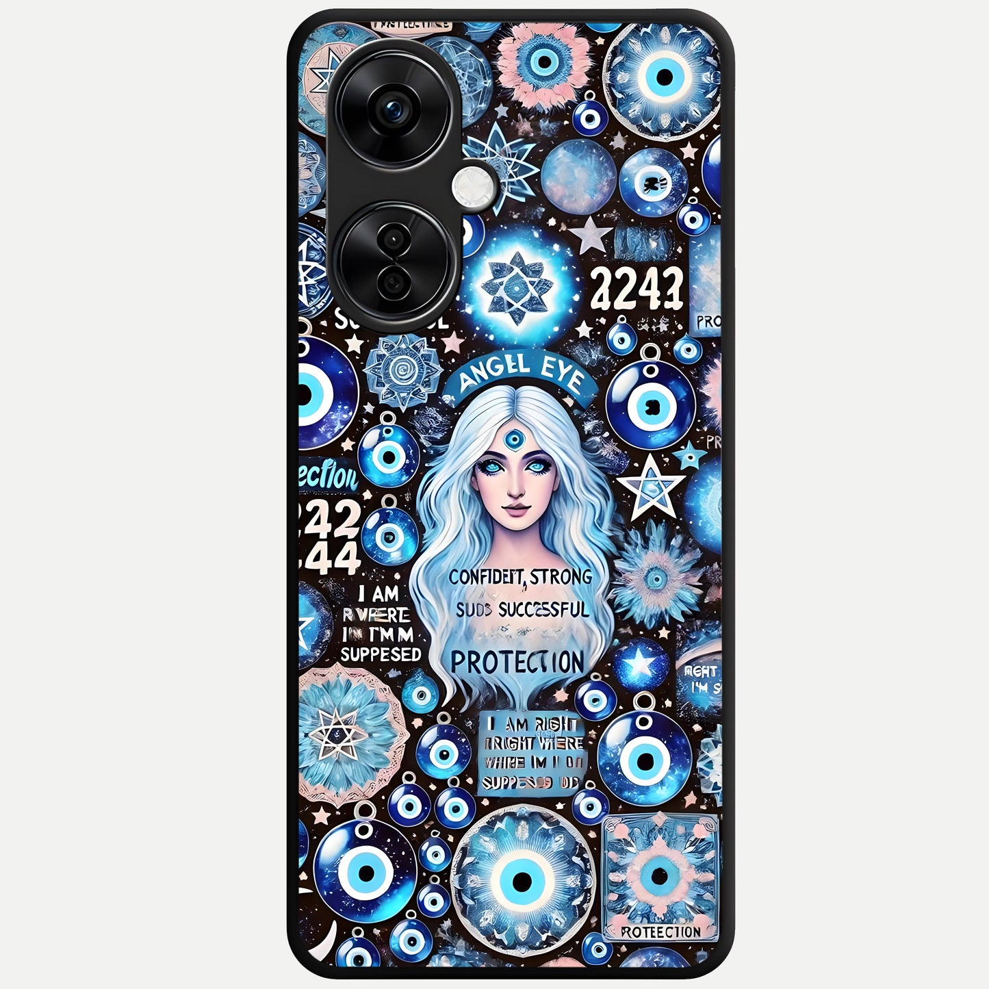  Angel Aura Shield Glass Case For Oneplus Nord CE3 Lite back cover – full design glossy printed glass finish