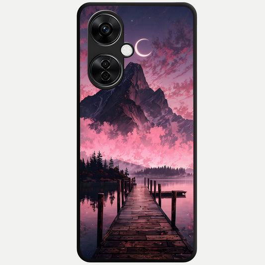  Beautiful Mountain View Glass Case For Oneplus Nord CE3 Lite back cover – full design glossy printed glass finish