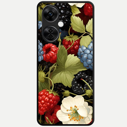  Berry Bloom Charm Glass Case For Oneplus Nord CE3 Lite back cover – full design glossy printed glass finish