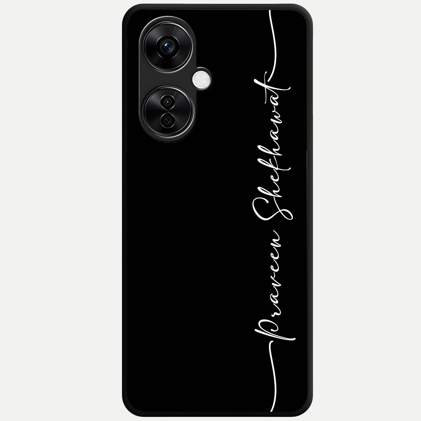  Black Tune Custom Name Glass Case For Oneplus Nord CE3 Lite back cover – full design glossy printed glass finish