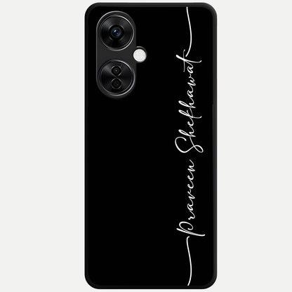  Black Tune Custom Name Glass Case For Oneplus Nord CE3 Lite back cover – full design glossy printed glass finish