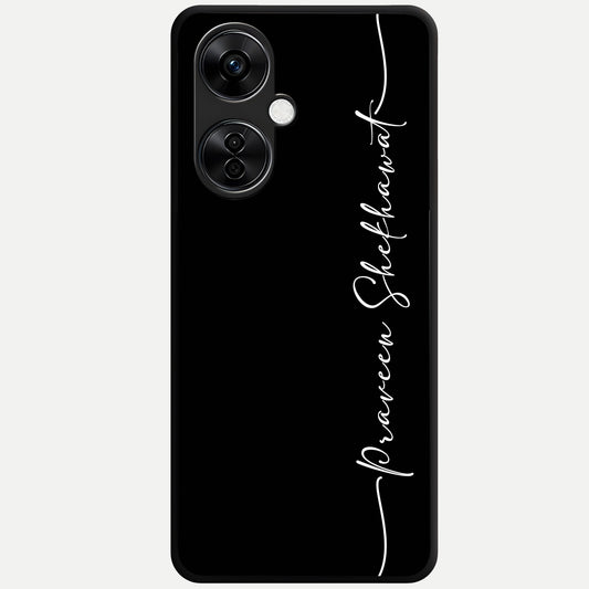  Black Tune Custom Name Glass Case For Oneplus Nord CE3 Lite back cover – full design glossy printed glass finish
