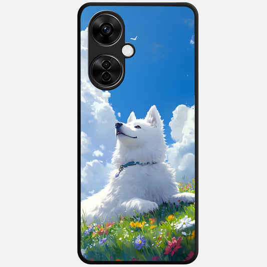  Blissful Cloud Pup Glass Case For Oneplus Nord CE3 Lite back cover – full design glossy printed glass finish