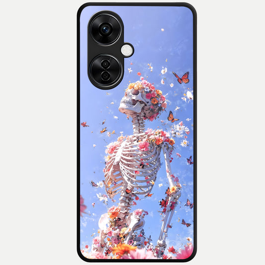  Bloom Beyond Bones Glass Case For Oneplus Nord CE3 Lite back cover – full design glossy printed glass finish