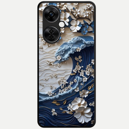  Blossom Wave Art Glass Case For Oneplus Nord CE3 Lite back cover – full design glossy printed glass finish