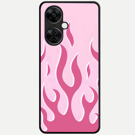  Blush Flame Energy Glass Case For Oneplus Nord CE3 Lite back cover – full design glossy printed glass finish