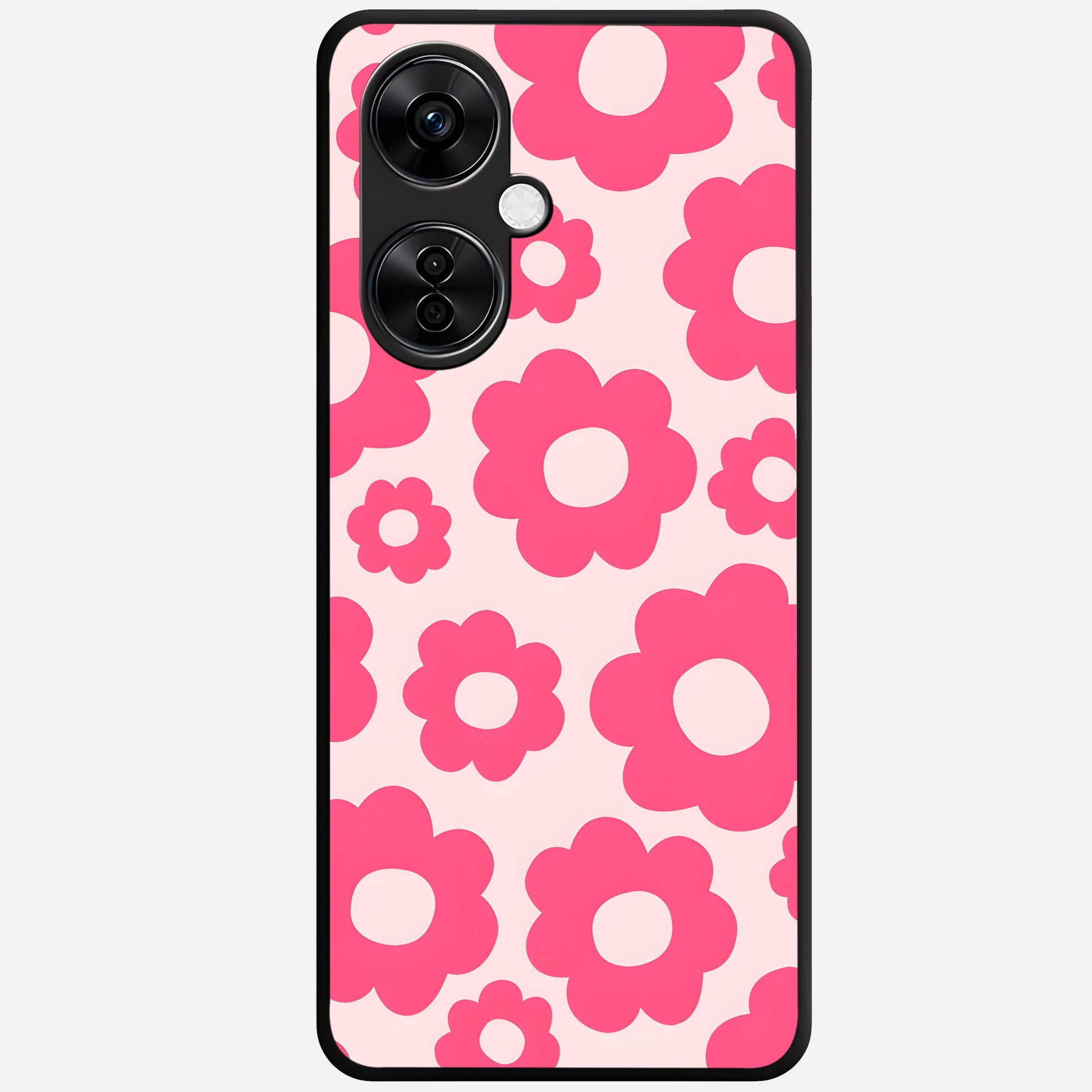  Blush Flower Pop Glass Case For Oneplus Nord CE3 Lite back cover – full design glossy printed glass finish