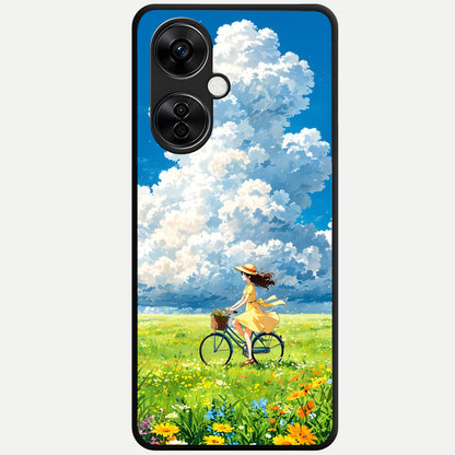  Breezy Meadow Ride Glass Case For Oneplus Nord CE3 Lite back cover – full design glossy printed glass finish