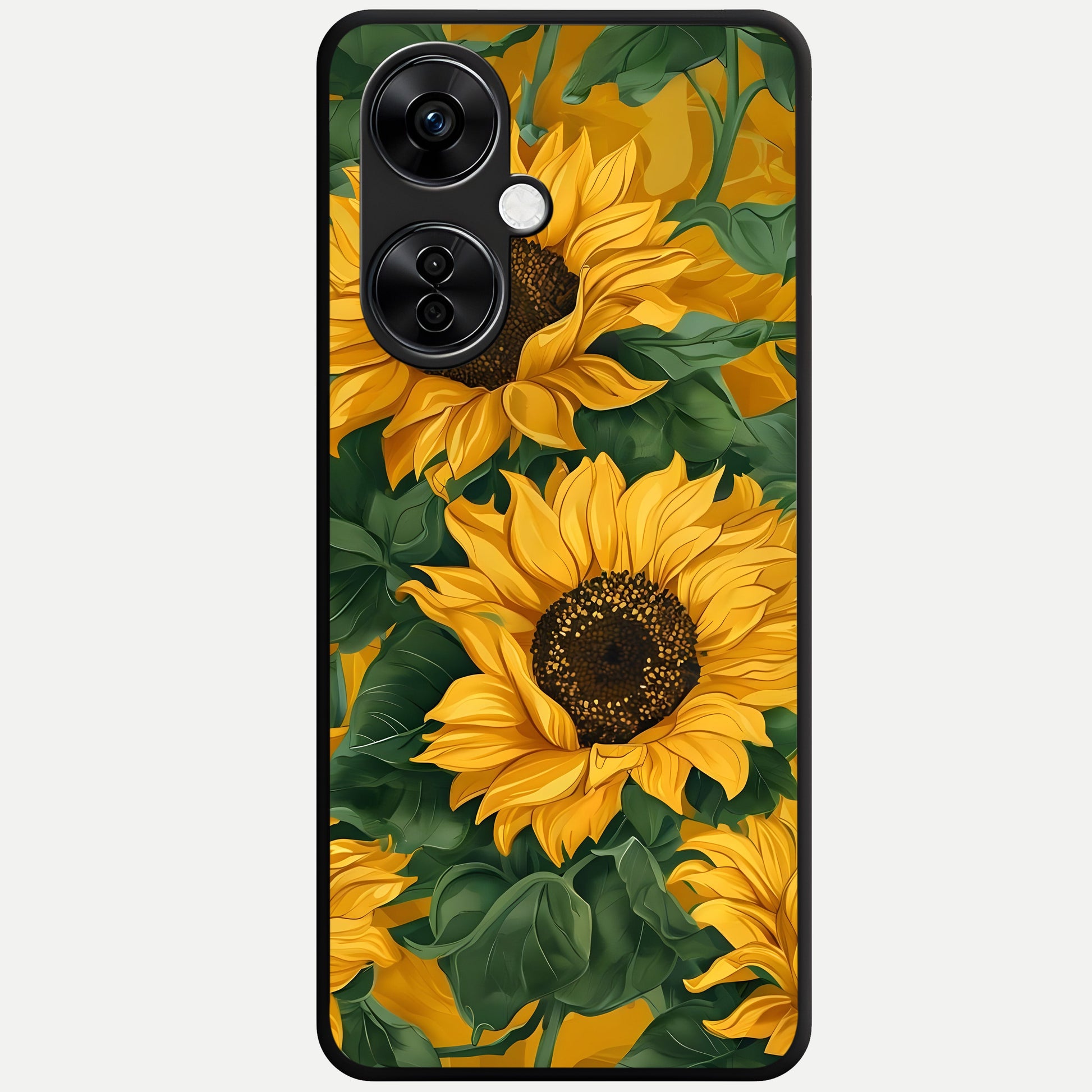  Bright Sunflower Bloom Glass Case For Oneplus Nord CE3 Lite back cover – full design glossy printed glass finish